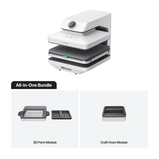 xTool WonderPress All-in-One Bundle (presse à chaud automatique + module Craft Oven + module 3D Form)