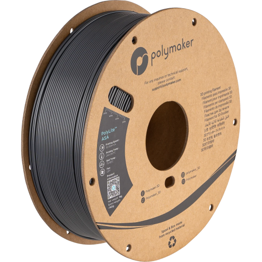 Filament Polymaker ASA PolyLite Gris foncé 1,75 mm — 1 kg