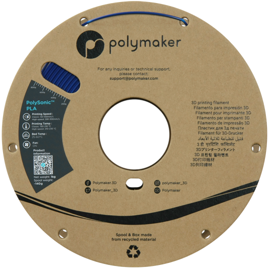 Polymaker PolySonic PLA Bleu (High Speed)