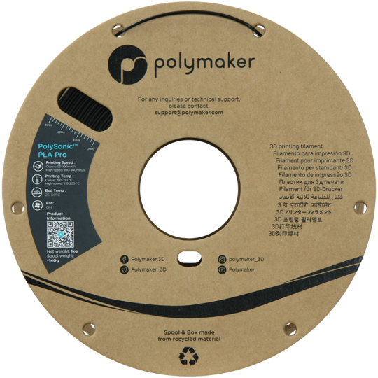 Polymaker PolySonic PLA Pro Noir