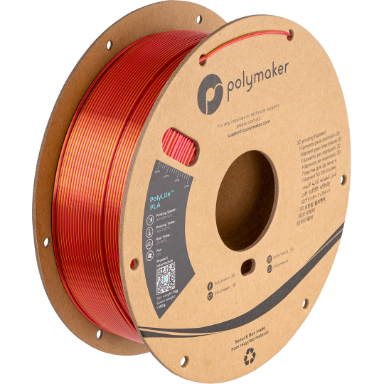 Polylite Dual Silk PLA Sunset Gold-Red