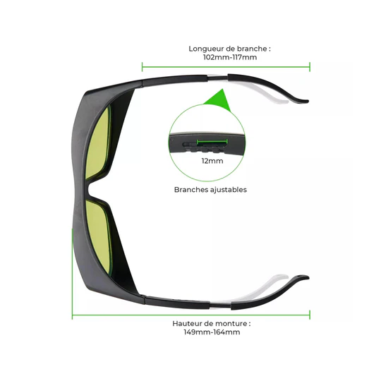 xTool Lunettes de Sécurité pour Laser 316-450 nm et 900 nm-1080nm