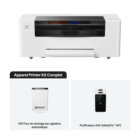 Studio DTF Complet xTool : Imprimante Apparel Printer + Four OS1 + Purificateur d'Air AP2 Studio DTF Complet xTool : Imprimante Apparel Printer + Four OS1 + Purificateur d'Air AP2
