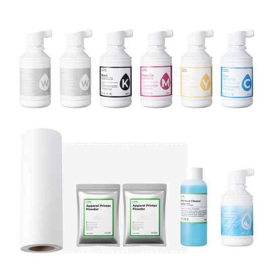 Pack Consommables xTool Bundle DTF 30 Jours - CMJN & Blanc - 13 Pièces