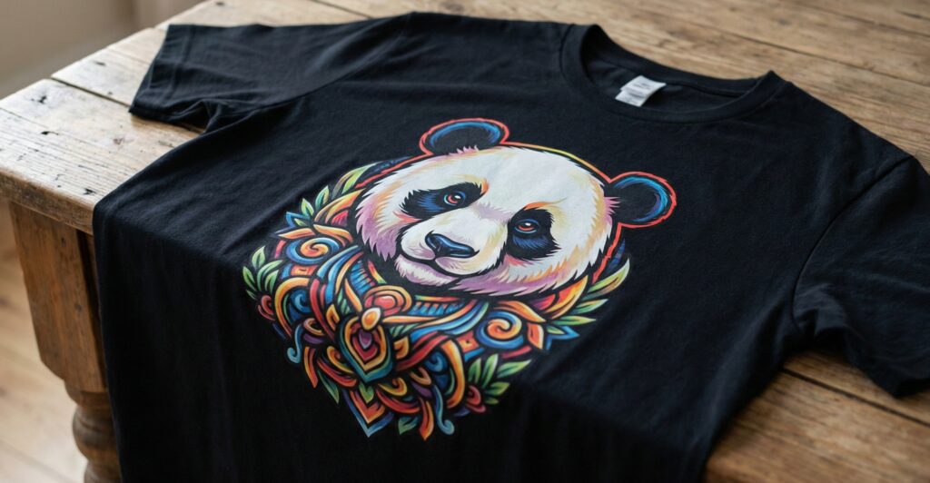 Le résultat final : un t-shirt avec un visuel aux couleurs éclatantes et un toucher doux, rendu possible par la technologie DTF Procolored.